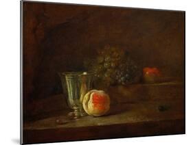 A Silver Goblet, Grapes, an Apple, Before 1728-Jean-Baptiste Simeon Chardin-Mounted Giclee Print