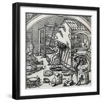 A Silver Refinery, 1556, (1917)-null-Framed Giclee Print