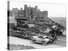 A Singer Car in Front of Harlech Castle, Wales, Early 1920S-null-Stretched Canvas