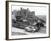 A Singer Car in Front of Harlech Castle, Wales, Early 1920S-null-Framed Photographic Print