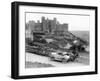 A Singer Car in Front of Harlech Castle, Wales, Early 1920S-null-Framed Photographic Print