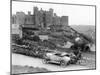 A Singer Car in Front of Harlech Castle, Wales, Early 1920S-null-Mounted Photographic Print