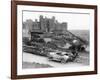 A Singer Car in Front of Harlech Castle, Wales, Early 1920S-null-Framed Photographic Print