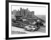 A Singer Car in Front of Harlech Castle, Wales, Early 1920S-null-Framed Photographic Print