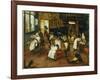 A Singerie: Monkey Barbers Serving Cats-Jan Van, The Elder Kessel-Framed Giclee Print