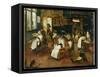 A Singerie: Monkey Barbers Serving Cats-Jan Van, The Elder Kessel-Framed Stretched Canvas