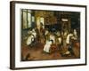 A Singerie: Monkey Barbers Serving Cats-Jan Van, The Elder Kessel-Framed Giclee Print