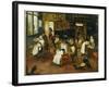 A Singerie: Monkey Barbers Serving Cats-Jan Van, The Elder Kessel-Framed Giclee Print