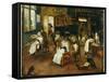 A Singerie: Monkey Barbers Serving Cats-Jan Van, The Elder Kessel-Framed Stretched Canvas