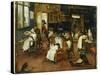 A Singerie: Monkey Barbers Serving Cats-Jan Van, The Elder Kessel-Stretched Canvas