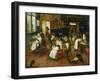 A Singerie: Monkey Barbers Serving Cats-Jan Van Kessel-Framed Giclee Print