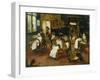 A Singerie: Monkey Barbers Serving Cats-Jan Van Kessel-Framed Giclee Print