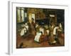 A Singerie: Monkey Barbers Serving Cats-Jan Van Kessel-Framed Giclee Print