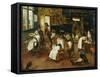 A Singerie: Monkey Barbers Serving Cats-Jan Van Kessel-Framed Stretched Canvas