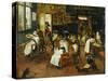 A Singerie: Monkey Barbers Serving Cats-Jan Van Kessel-Stretched Canvas