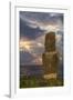 A Single Moai at Fisherman's Harbor in the Town of Hanga Roa-Michael Nolan-Framed Photographic Print