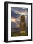 A Single Moai at Fisherman's Harbor in the Town of Hanga Roa-Michael Nolan-Framed Photographic Print