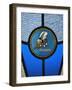 A Single Seabee Logo Built Into a Stained-Glass Window, Al Asad, Iraq-Stocktrek Images-Framed Photographic Print