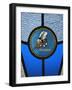 A Single Seabee Logo Built Into a Stained-Glass Window, Al Asad, Iraq-Stocktrek Images-Framed Photographic Print