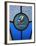 A Single Seabee Logo Built Into a Stained-Glass Window, Al Asad, Iraq-Stocktrek Images-Framed Photographic Print