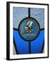 A Single Seabee Logo Built Into a Stained-Glass Window, Al Asad, Iraq-Stocktrek Images-Framed Photographic Print