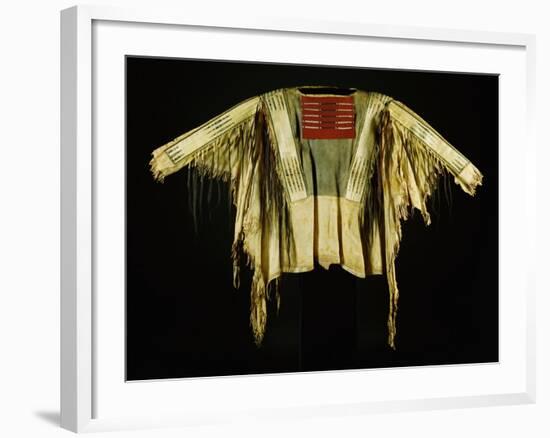 A Sioux Quilled and Fringed Hide Warrior's Shirt, Mid 19th Century-null-Framed Giclee Print