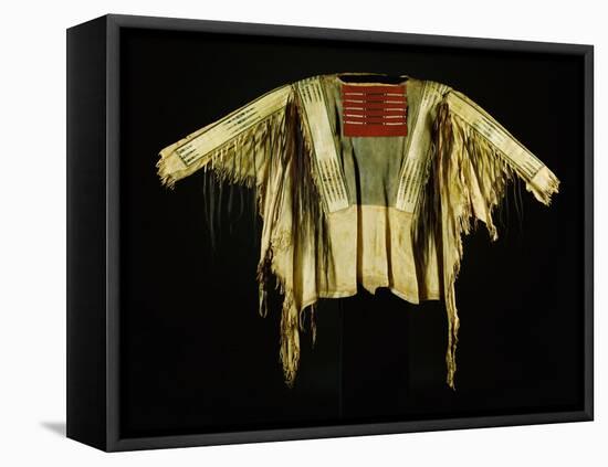 A Sioux Quilled and Fringed Hide Warrior's Shirt, Mid 19th Century-null-Framed Stretched Canvas