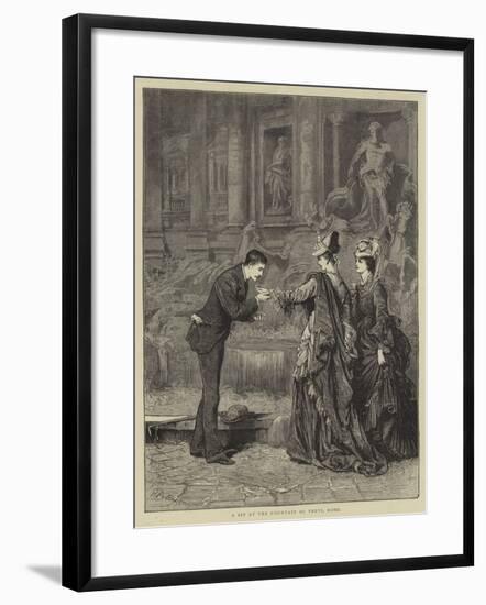 A Sip at the Fountain of Trevi, Rome-null-Framed Giclee Print