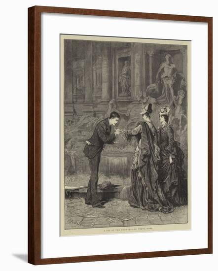 A Sip at the Fountain of Trevi, Rome-null-Framed Giclee Print