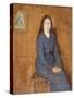 A Sitting Girl Wearing a Spotted Blue Dress, 1914-15-Gwen John-Stretched Canvas