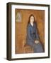 A Sitting Girl Wearing a Spotted Blue Dress, 1914-15-Gwen John-Framed Giclee Print