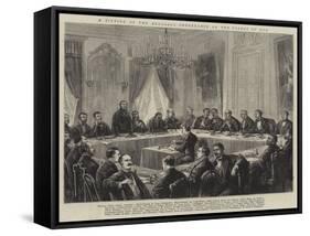 A Sitting of the Brussels Conference on the Usages of War-Joseph Nash-Framed Stretched Canvas