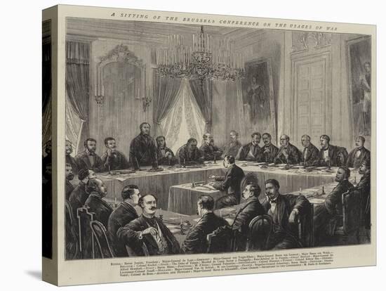 A Sitting of the Brussels Conference on the Usages of War-Joseph Nash-Stretched Canvas