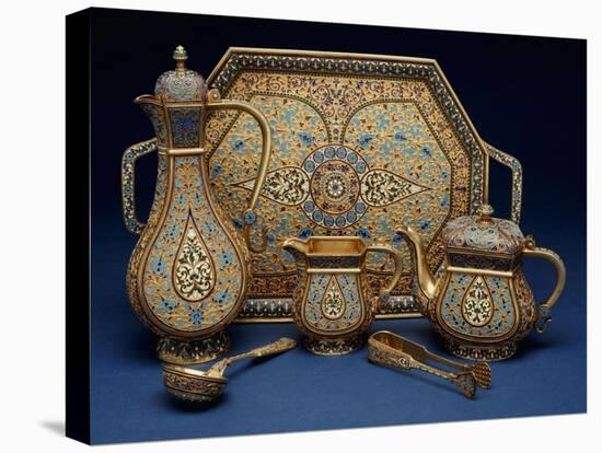 A Six Piece Enamel Silver Gilt Tea and Coffee Service, 1899-1908-Louis Cartier-Stretched Canvas