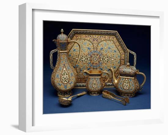 A Six Piece Enamel Silver Gilt Tea and Coffee Service, 1899-1908-Louis Cartier-Framed Giclee Print