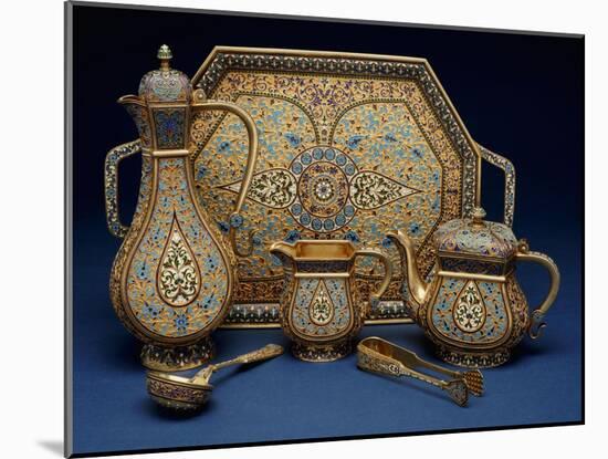 A Six Piece Enamel Silver Gilt Tea and Coffee Service, 1899-1908-Louis Cartier-Mounted Giclee Print