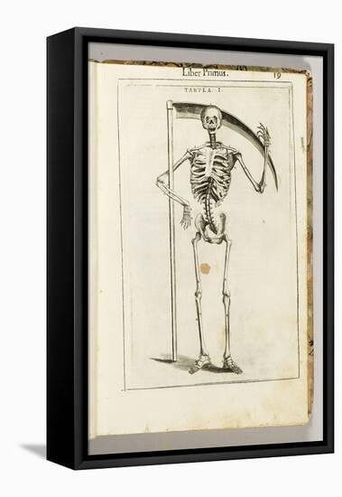 A Skeleton Holding a Scythe in the Style of a Grim Reaper-Italian School-Framed Stretched Canvas