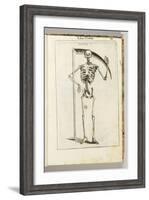 A Skeleton Holding a Scythe in the Style of a Grim Reaper-Italian School-Framed Giclee Print