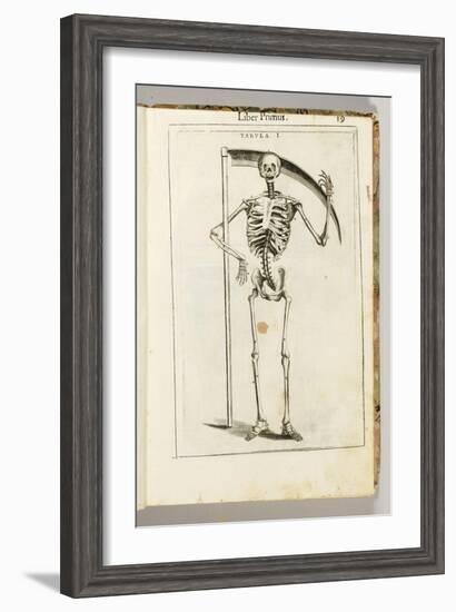 A Skeleton Holding a Scythe in the Style of a Grim Reaper-Italian School-Framed Giclee Print