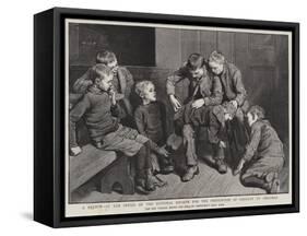 A Sketch at the Office of the National Society for the Prevention of Cruelty to Children-Robert Barnes-Framed Stretched Canvas