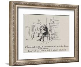 A Sketch Made by Sir J E Millais on the Back of the First Cheque He Ever Received-John Everett Millais-Framed Giclee Print