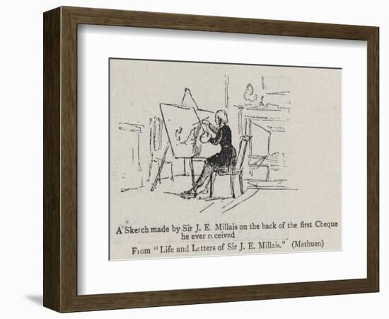 A Sketch Made by Sir J E Millais on the Back of the First Cheque He Ever Received-John Everett Millais-Framed Giclee Print