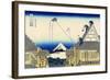 A Sketch of the Mitsui Shop in Suruga in Edo, 1830-1833-Katsushika Hokusai-Framed Giclee Print