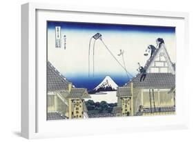 A Sketch of the Mitsui Shop in Suruga in Edo-Katsushika Hokusai-Framed Giclee Print