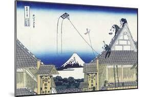 A Sketch of the Mitsui Shop in Suruga in Edo-Katsushika Hokusai-Mounted Giclee Print