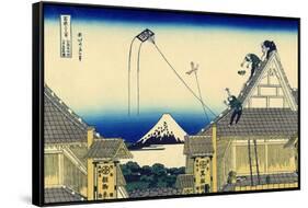 A Sketch of the Mitsui Shop in Suruga Street in Edo, c.1830-Katsushika Hokusai-Framed Stretched Canvas