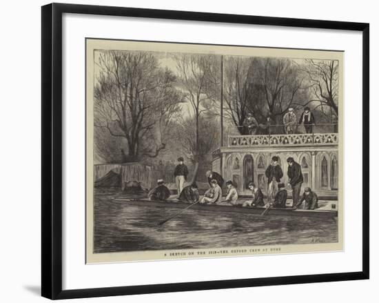 A Sketch on the Isis, the Oxford Crew at Home-Henry Woods-Framed Giclee Print