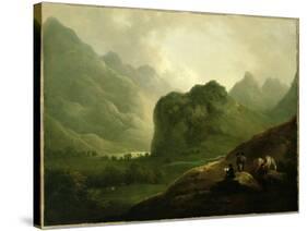 A Sketching Party in the Pass at Borrowdale-Julius Caesar Ibbetson-Stretched Canvas