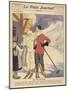 A Skiing Couple Enjoy a Freshing Drink after a Long Day on the Piste-null-Mounted Art Print