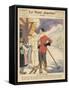 A Skiing Couple Enjoy a Freshing Drink after a Long Day on the Piste-null-Framed Stretched Canvas